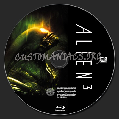 Alien 3 blu-ray label