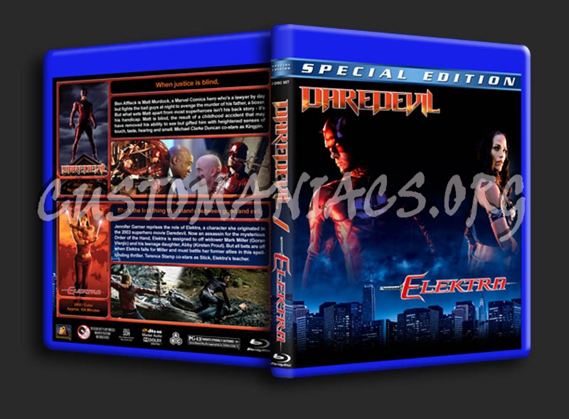 Daredevil / Elekra Double Feature blu-ray cover