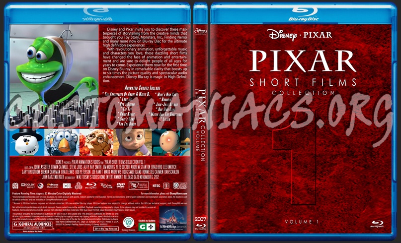 PIXAR Short Film Collection Volume 1 blu-ray cover