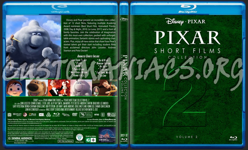 PIXAR Short Film Collection Volume 2 blu-ray cover