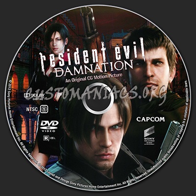 Resident Evil: Damnation dvd label