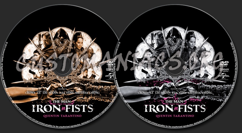 The Man With The Iron Fists dvd label