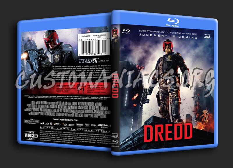 Dredd 3D blu-ray cover