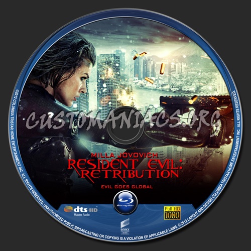 Resident Evil Retribution blu-ray label