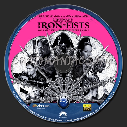 The Man With The Iron Fists blu-ray label