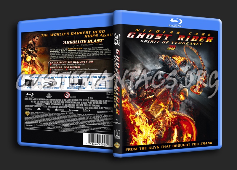 Ghost Rider Spirit of Vengeance 3D blu-ray cover