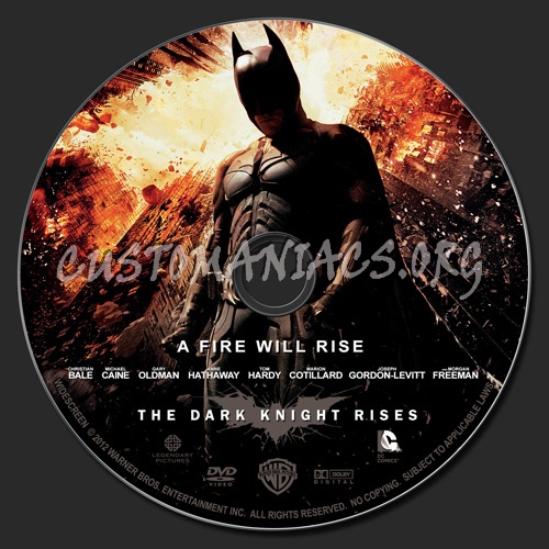 Batman - The Dark Knight Rises dvd label