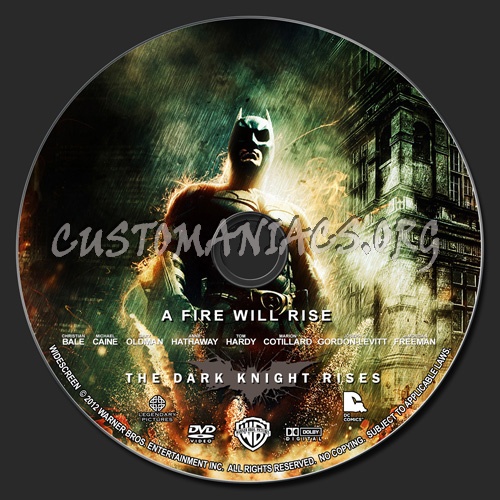 Batman - The Dark Knight Rises dvd label