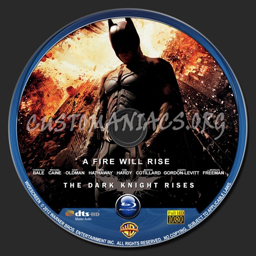 Batman - The Dark Knight Rises blu-ray label