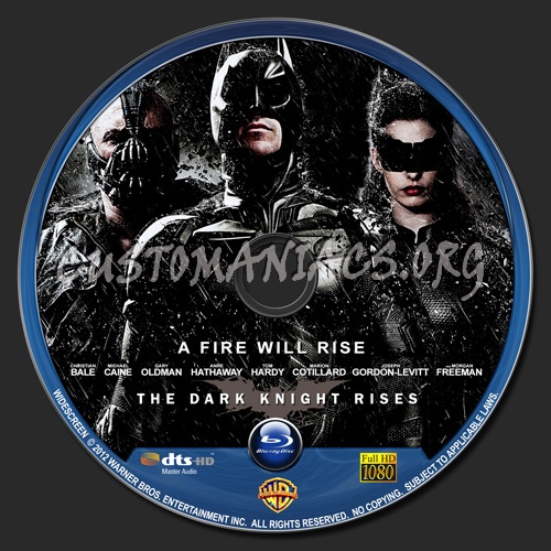 Batman - The Dark Knight Rises blu-ray label