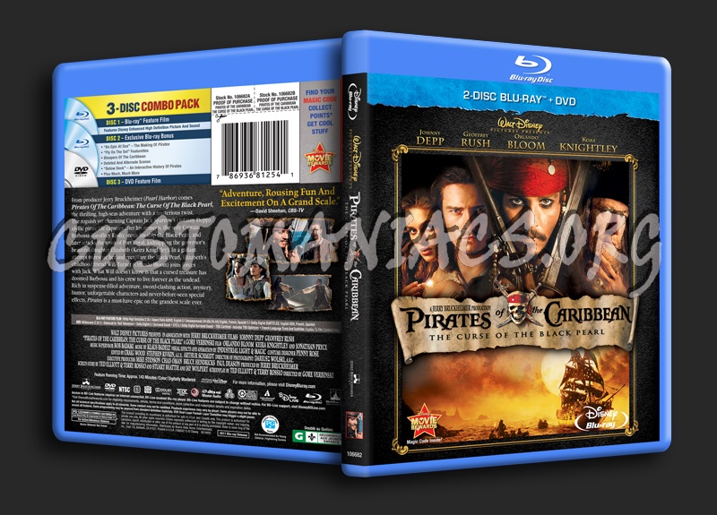 Pirates of the Caribbean The Curse of the Black Pearl blu-ray cover