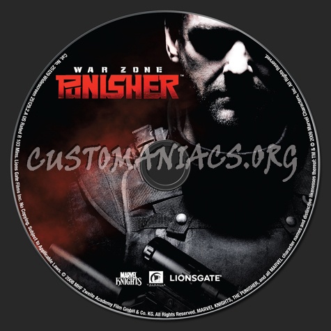 Punisher War Zone dvd label