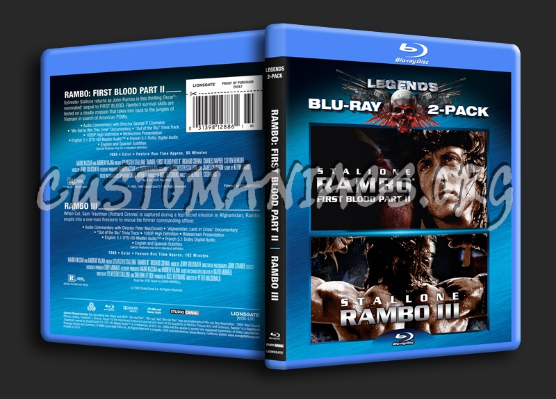 Rambo 2 / Rambo 3 blu-ray cover