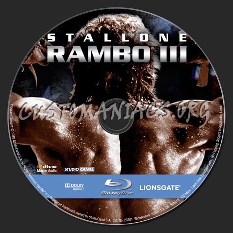Rambo 3 blu-ray label