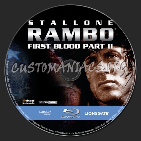 Rambo First Blood Part II blu-ray label