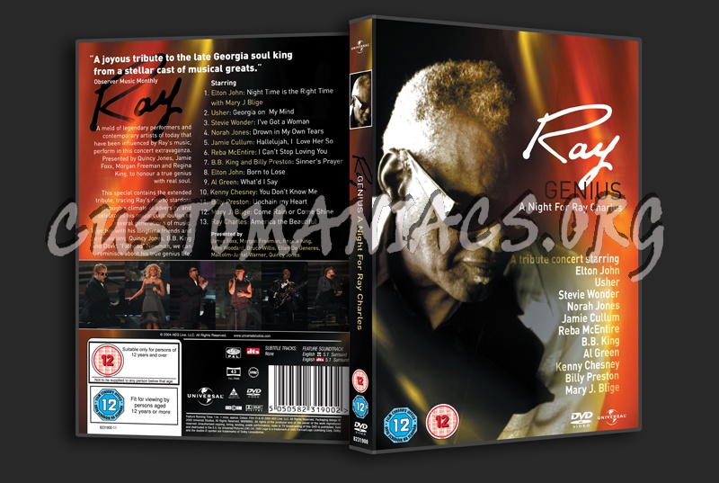 Ray: Genius A Night for Ray Charles dvd cover