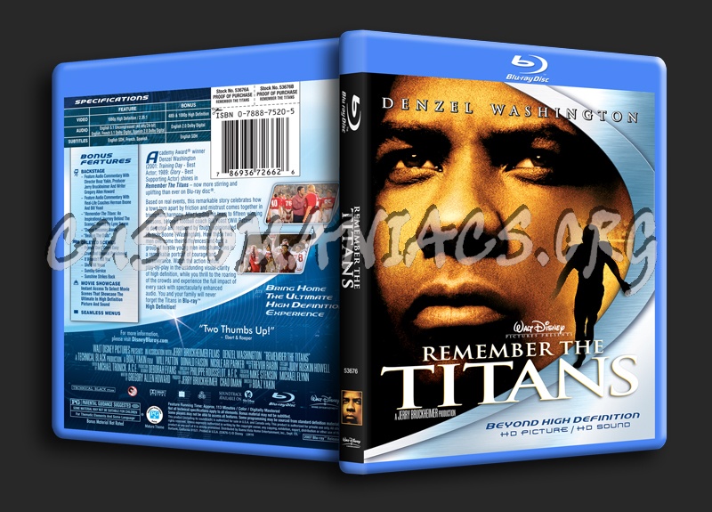 Remember the Titans blu-ray cover