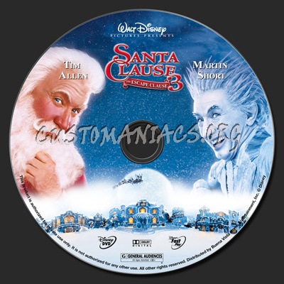 Santa Clause 3 The Escape Clause dvd label