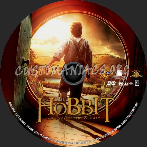 The Hobbit:An Unexpected Journey (2012) dvd label