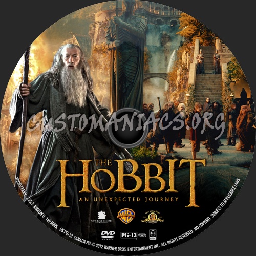 The Hobbit:An Unexpected Journey (2012) dvd label