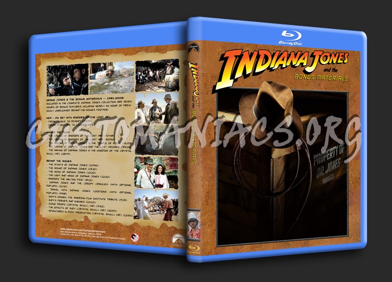 Indiana Jones - Bonus Materials blu-ray cover
