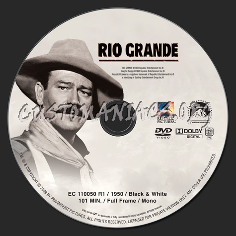 Rio Grande dvd label