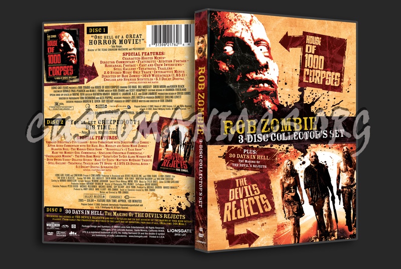 Rob Zombie 3-disc Collection: House of 1000 Corpses / The Devil's Rejects dvd cover