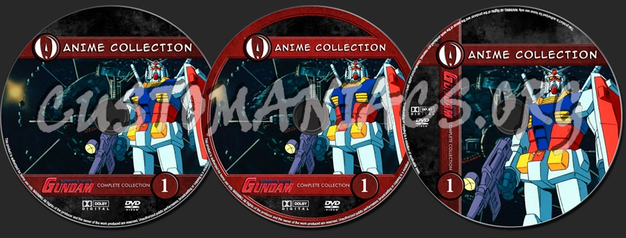 Anime Collection Mobile Suit Gundam dvd label