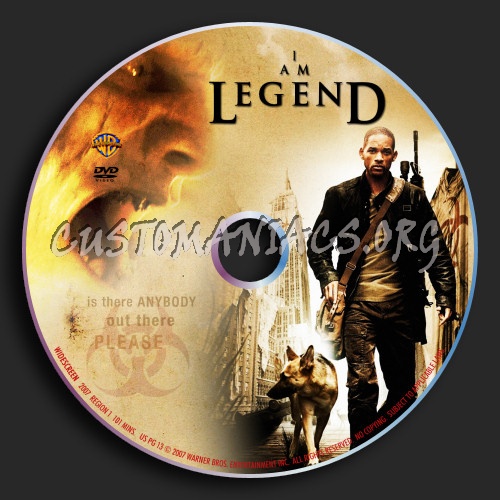 I am Legend dvd label