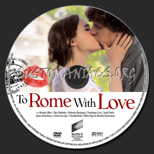 To Rome With Love dvd label