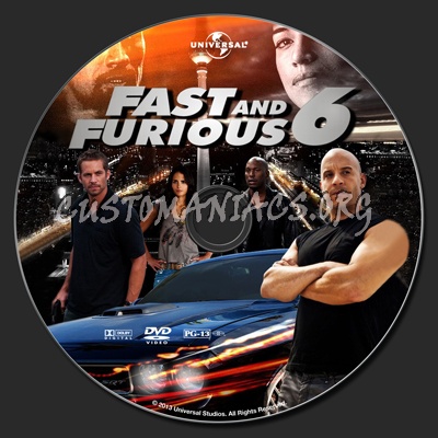 The Fast And The Furious 6 dvd label