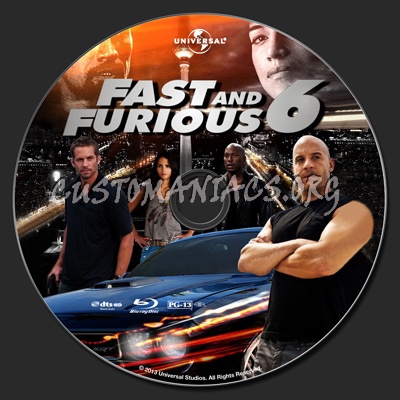 The Fast And The Furious 6 blu-ray label