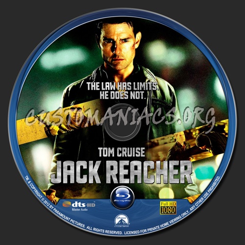 Jack Reacher blu-ray label