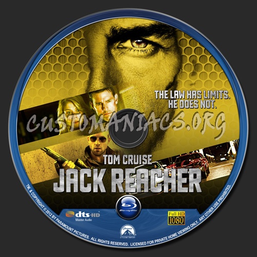 Jack Reacher blu-ray label