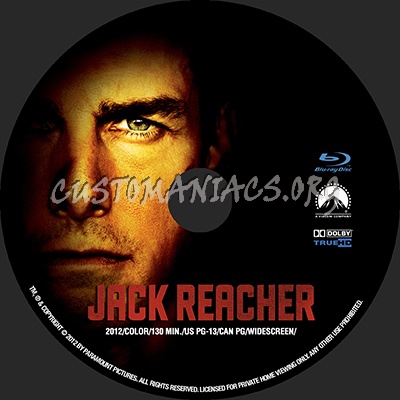 Jack Reacher blu-ray label