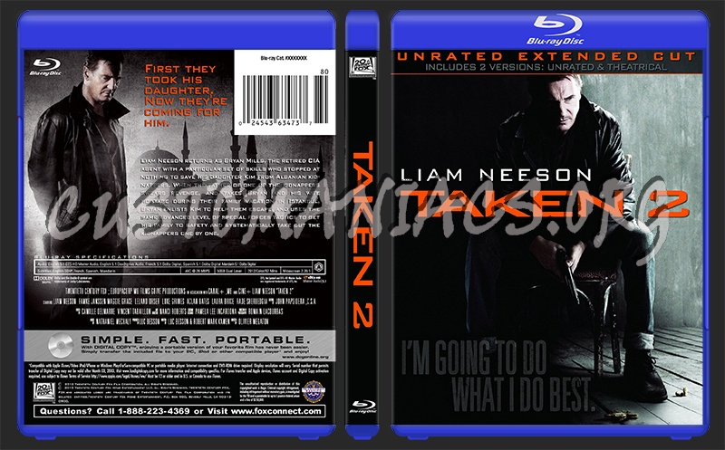 Taken 2 blu-ray cover