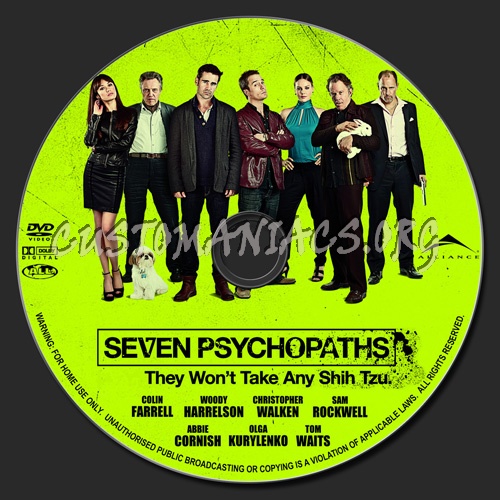 Seven Psychopaths dvd label