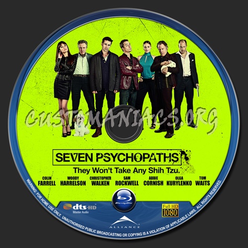 Seven Psychopaths blu-ray label