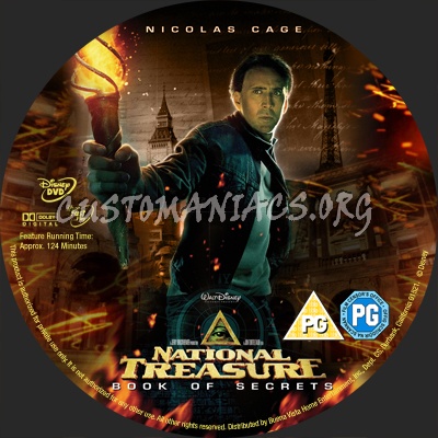 National Treasure Book of Secrets dvd label