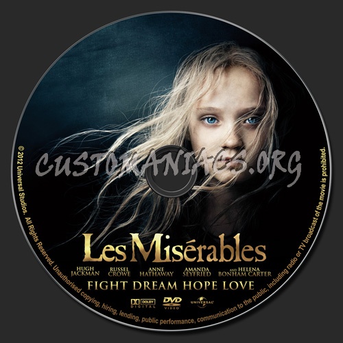 Les Miserables dvd label