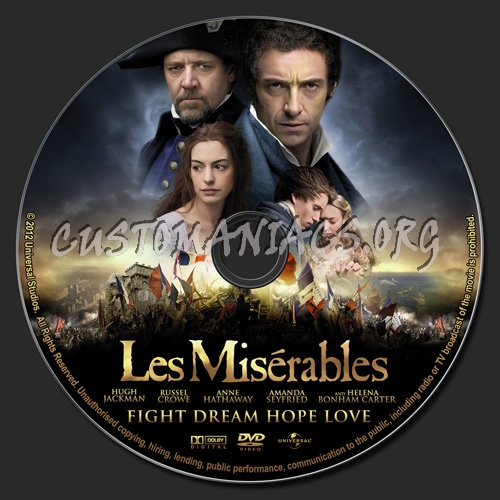 Les Miserables dvd label