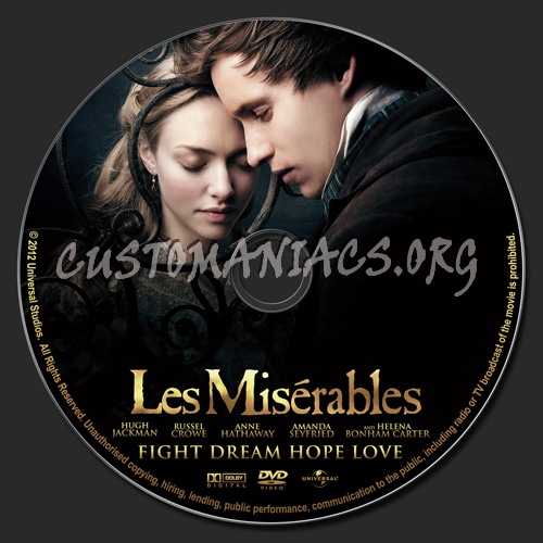 Les Miserables dvd label