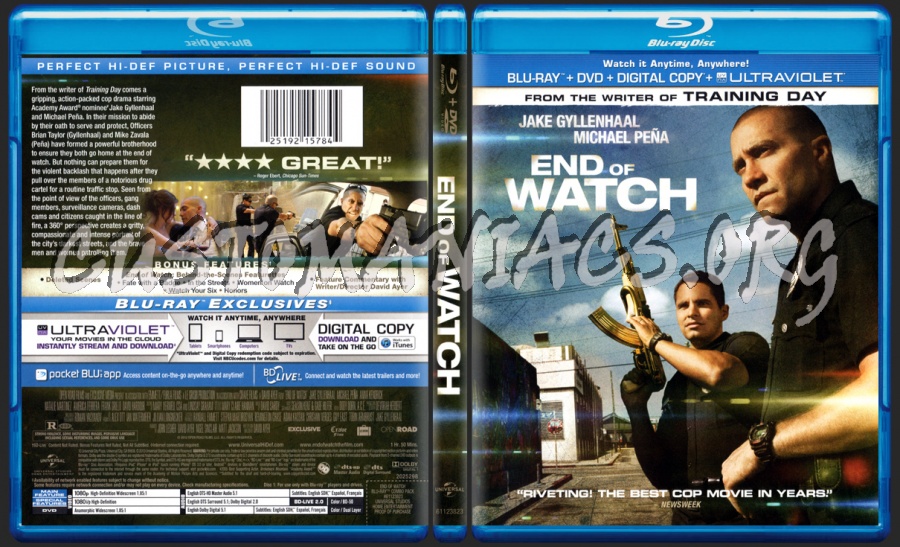 End of Watch blu-ray cover