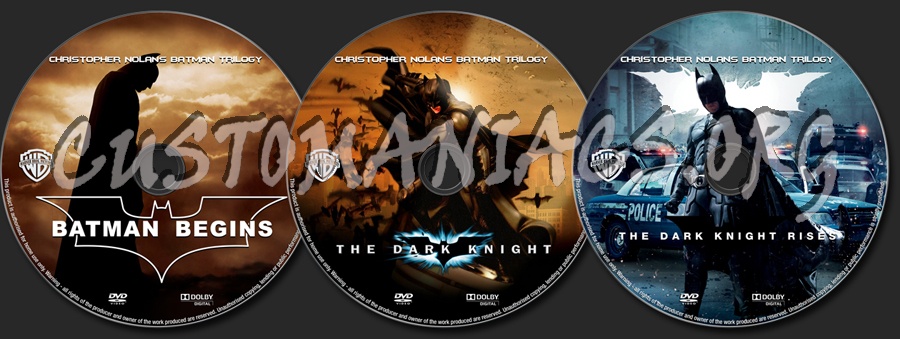 Christopher Nolan's Batman Trilogy dvd label