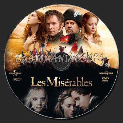 Les Miserables (2012) dvd label