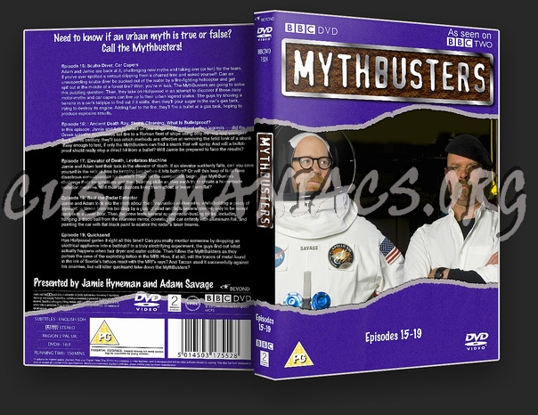 Mythbusters Episodes 15-19 dvd cover