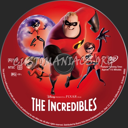 The Incredibles dvd label