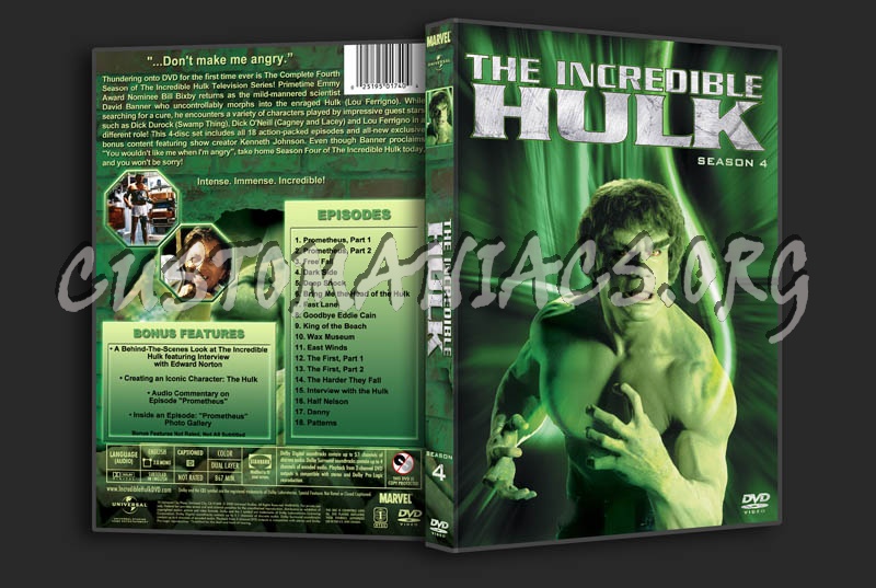 The Incredible Hulk: Seasons 1-5 dvd cover