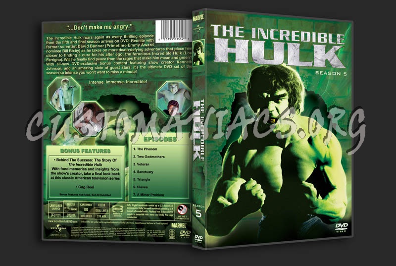 The Incredible Hulk: Seasons 1-5 dvd cover
