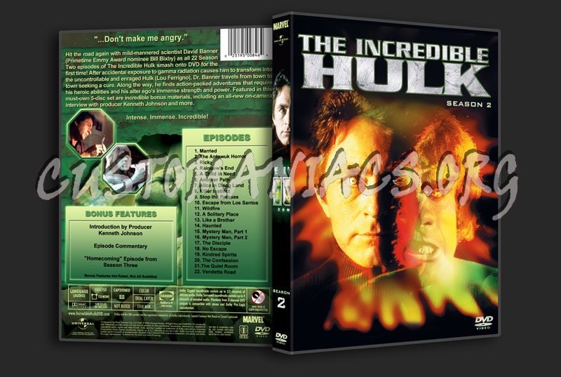 The Incredible Hulk: Seasons 1-5 dvd cover